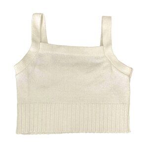 Garage White Knit Cropped Tank Top XS